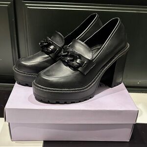 Madden Girl Black Platform Loafers